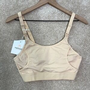 NWT MOMCOZY Nursing Bra Women's Small Nude Wireless Maternity Breastfeeding